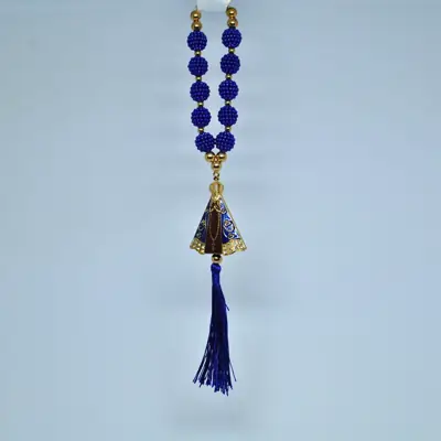 Dezena Amora Pompom - Nossa Senhora Aparecida - Azul
