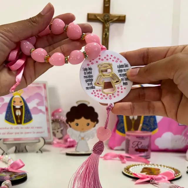 Dezena Anjo da Guarda Rosa com Oração