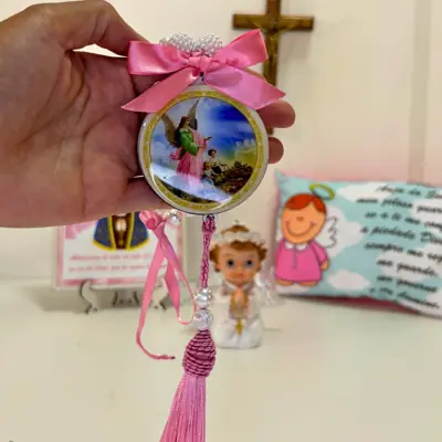 Dezena Anjo da Guarda Rosa MDF