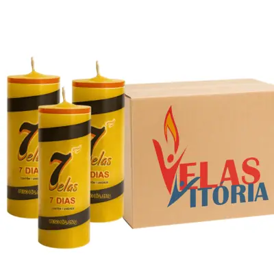 Vela De 7 Dias 250g Colorida - Caixa 25 Unidades