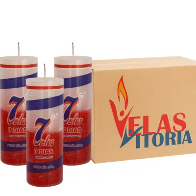 Vela De 7 Dias Bicolor 250g Caixa Com 25 Unidades