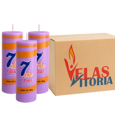 Vela Colorida 7 Dias 280g Caixa 25 Unidades