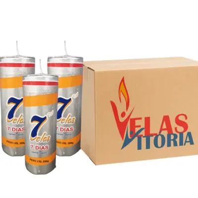 Caixa Atacado 25 Velas 7 Dias Prata E Dourado