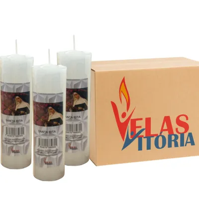 Caixa Atacado 25 Velas Votivas 200g Com Santinho