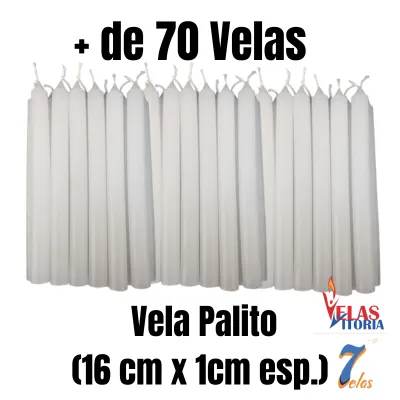 Velas Palito Católicas Finas 16cm — Pacote com 70