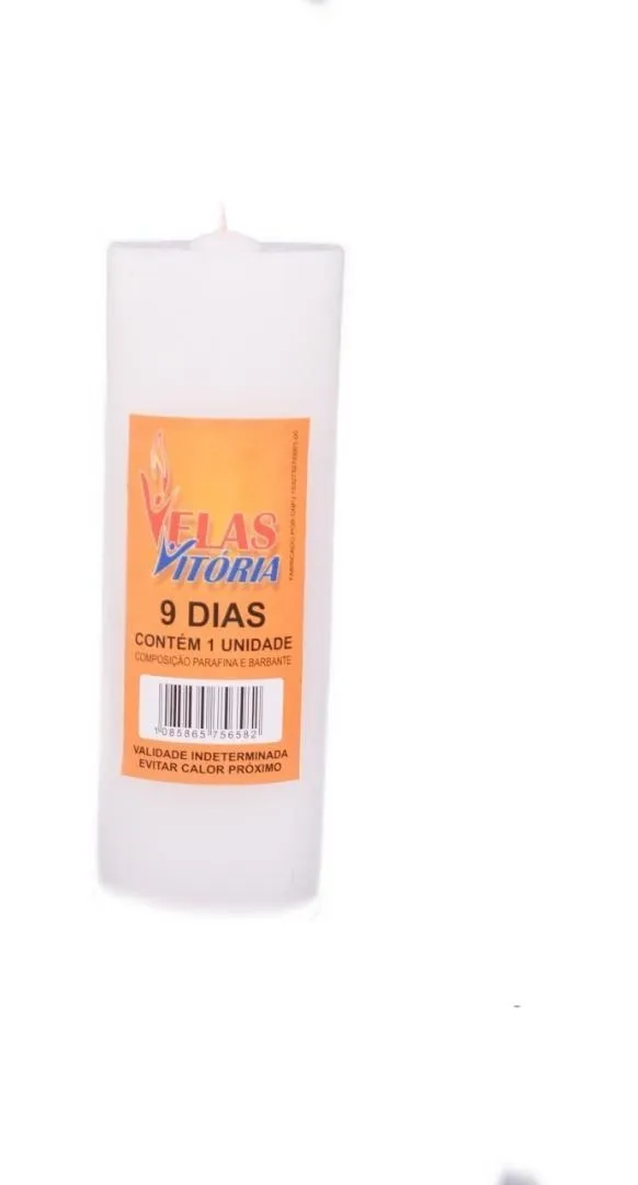 Kit 10 Velas De 9 Dias Brancas Para Novena
