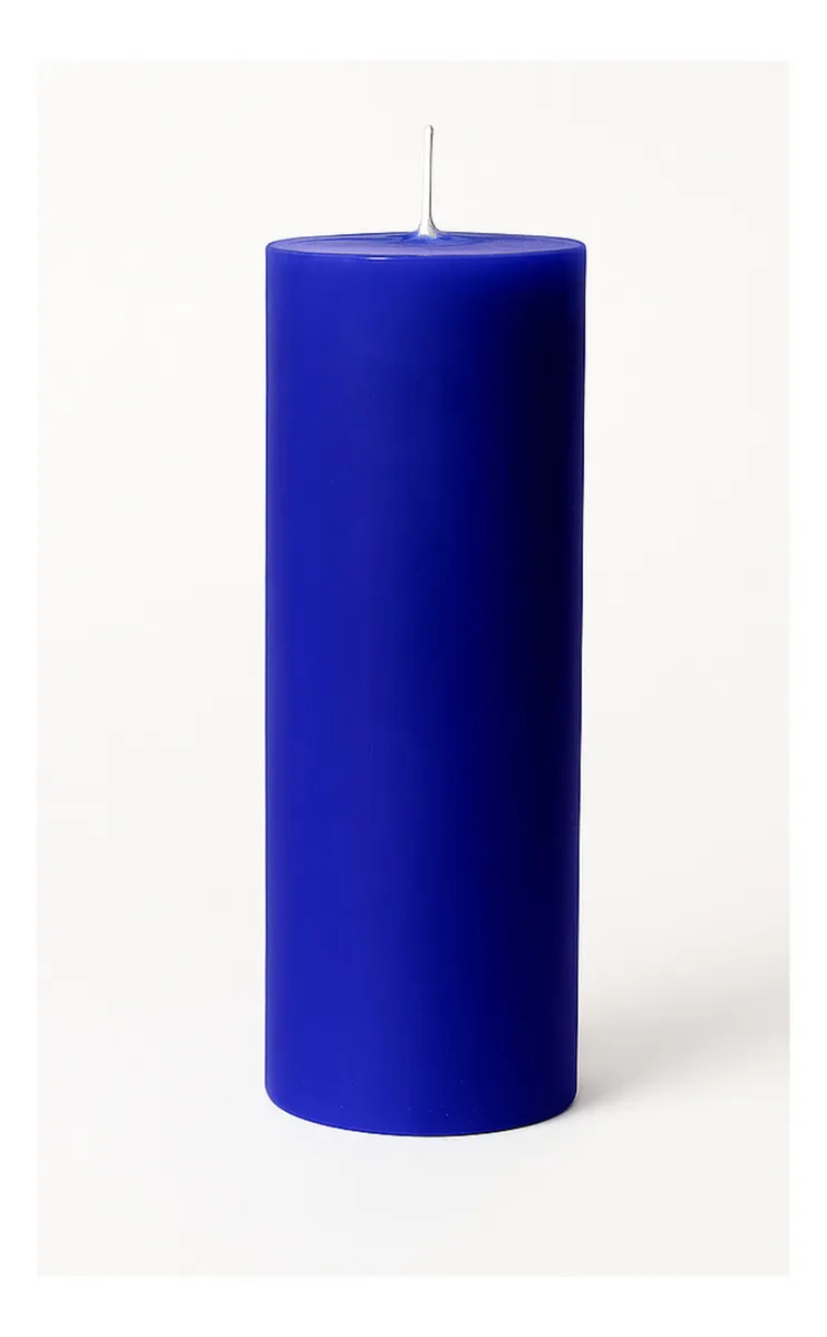 Kit 6 Velas De 14 Dias Parafina Pura Azul
