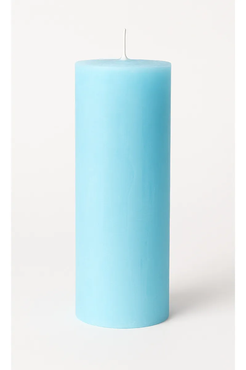 Kit 6 Velas De 14 Dias Parafina Pura Azul-Claro