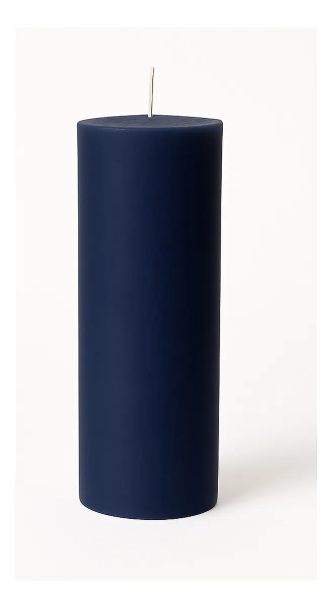 Kit 6 Velas De 14 Dias Parafina Pura Azul-Petróleo