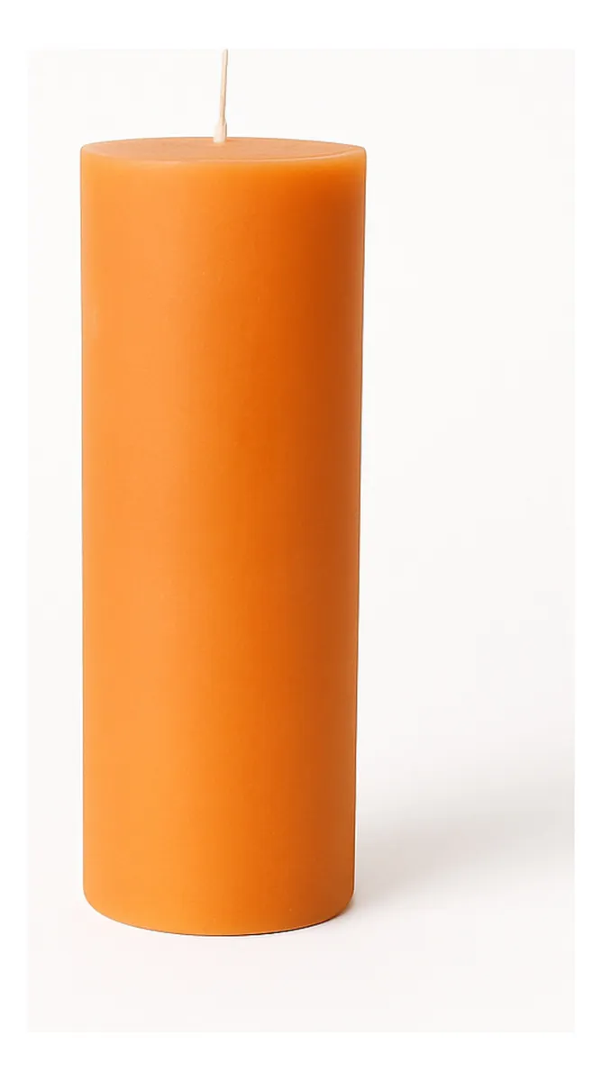 Kit 6 Velas De 14 Dias Parafina Pura Laranja