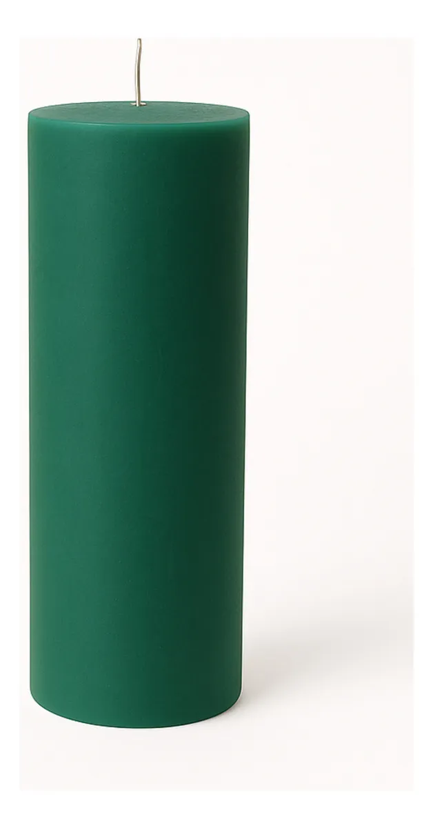 Kit 6 Velas De 14 Dias Parafina Pura Verde-Musgo