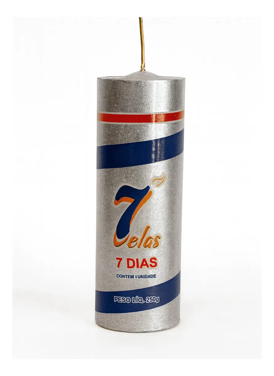 Kit 25 Velas De 7 Dias 250g Especiais Prateado