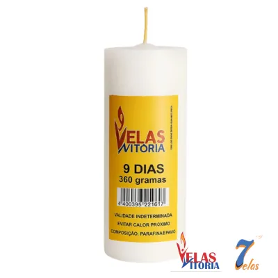 Kit 6 Velas De 9 Dias 360g Parafina Pura