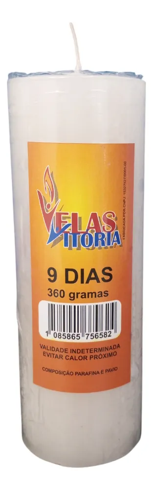 Kit 15 Velas De 9 Dias Brancas Para Novena