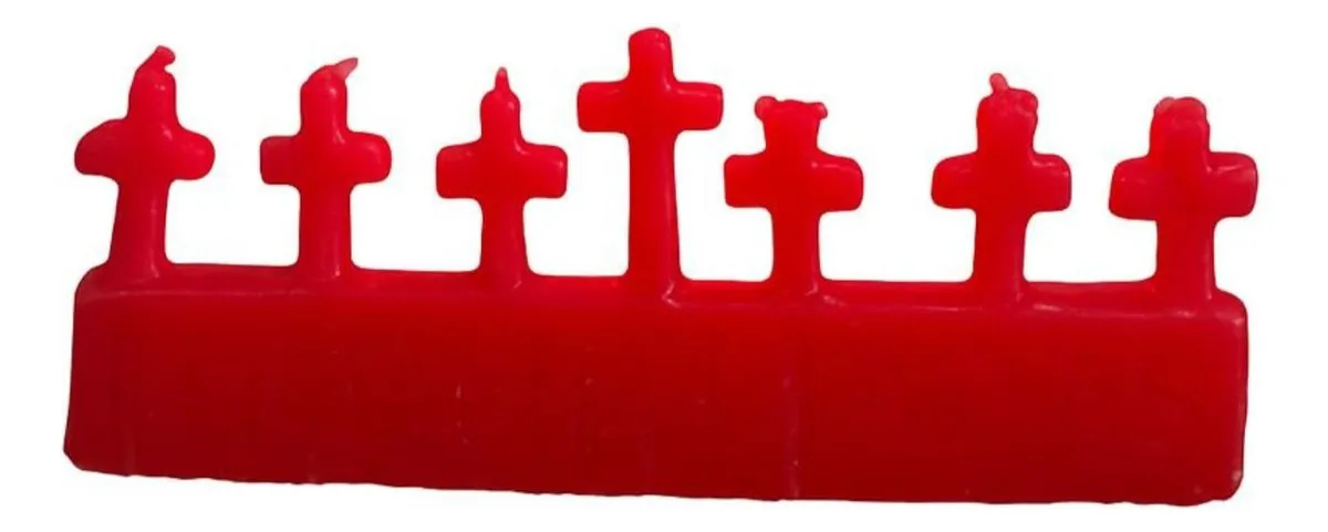 Kit 2 Velas Ritual 7 Caveiras E 7 Cruzes