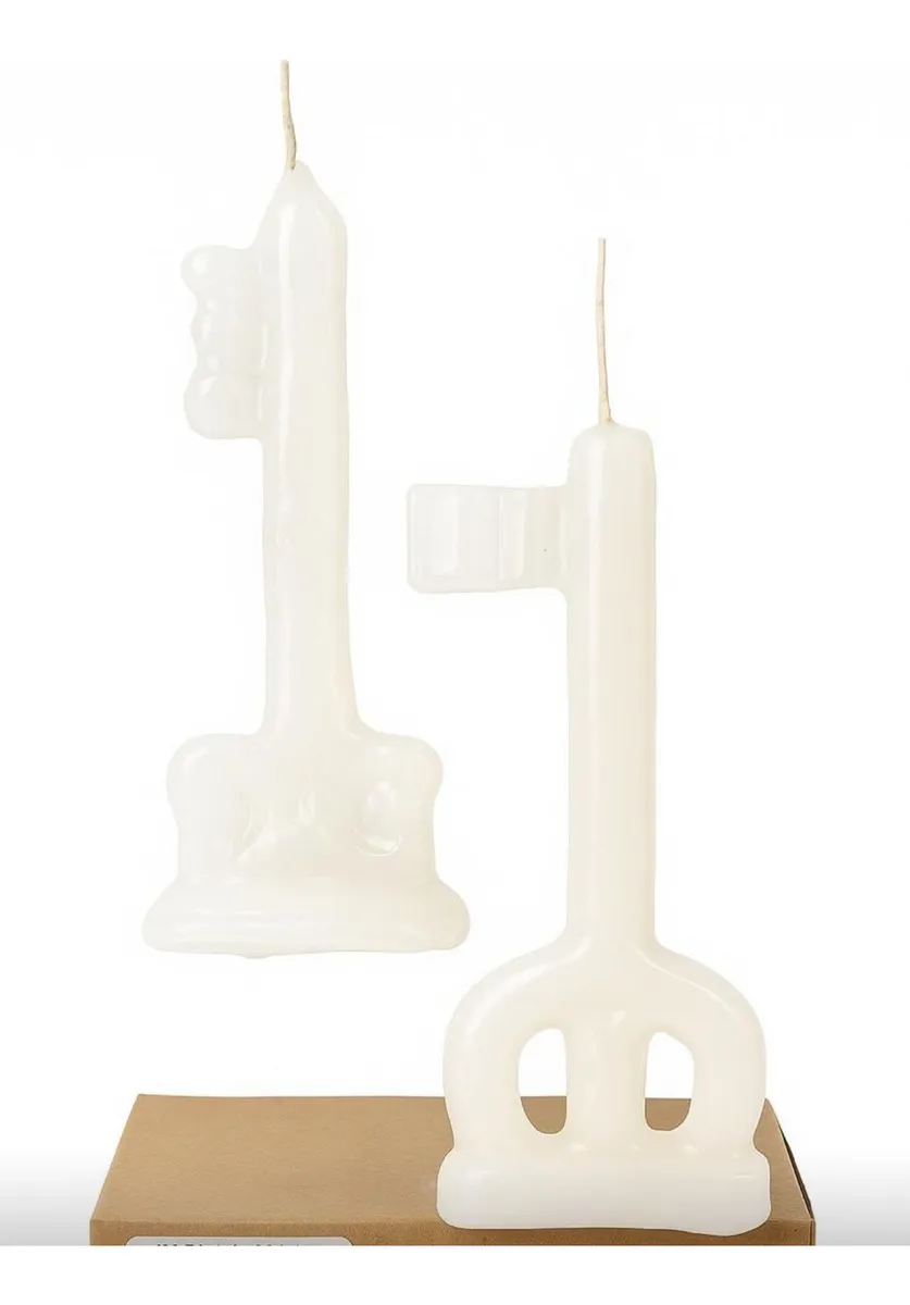 Kit 2 Velas Ritual Chave 15cm Para Abertura