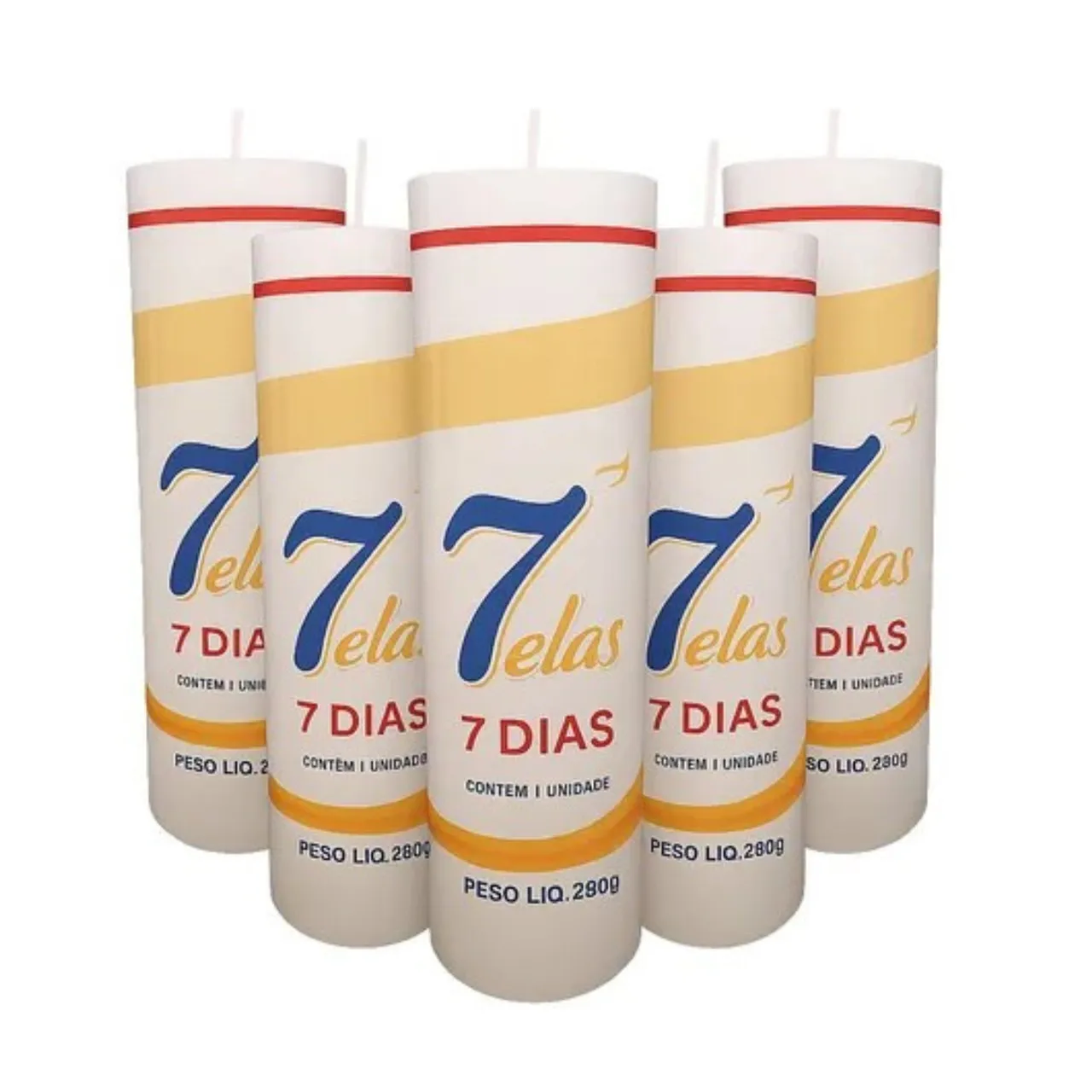 Kit 10 Velas Votivas 7 Dias 280g Brancas Ou Coloridas