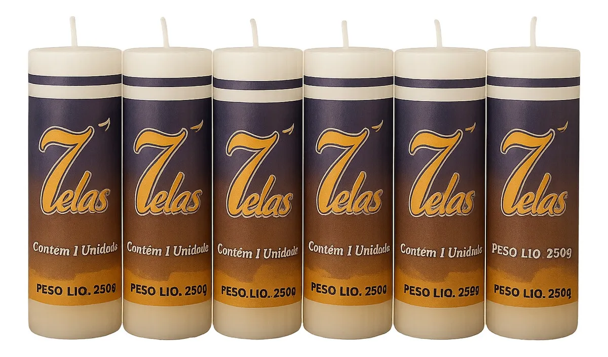 Kit 6 Velas Votivas 7 Dias 250g Brancas