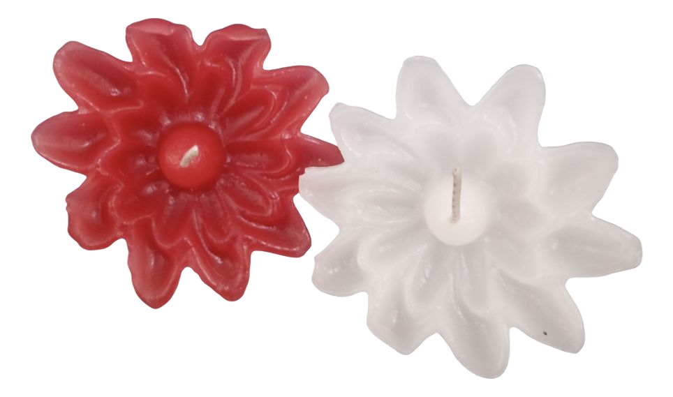 Kit 6 Velas Flutuantes Flor Parafina Pura Brancas