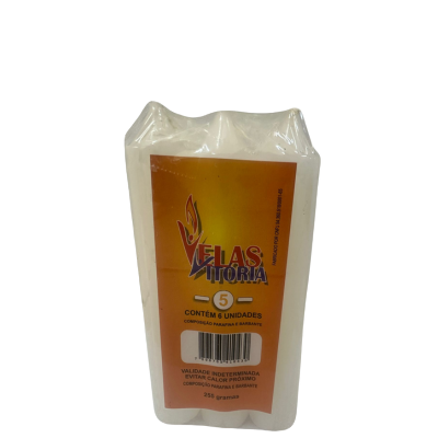 Pacote 6 Velas Grossas 12cm Brancas