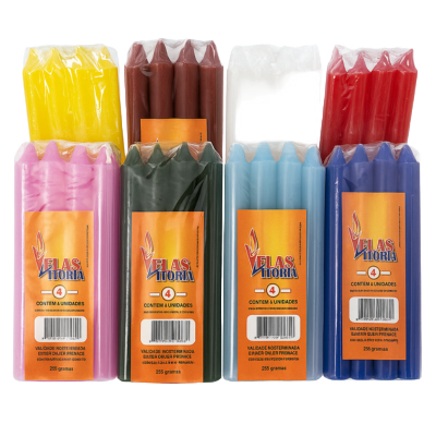 Pacote 8 Velas 18cm Brancas E Coloridas