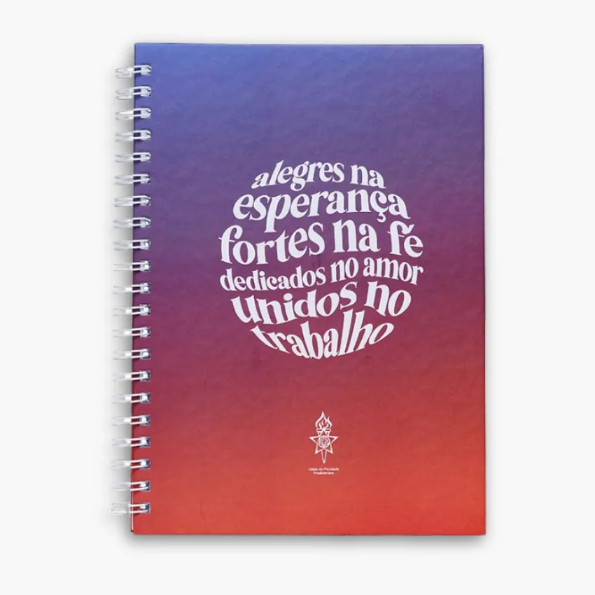 Caderno Grande Degradê da Linha UMP de Papelaria