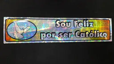 Adesivo Católico "Sou Feliz por Ser Católico" para Evangelização