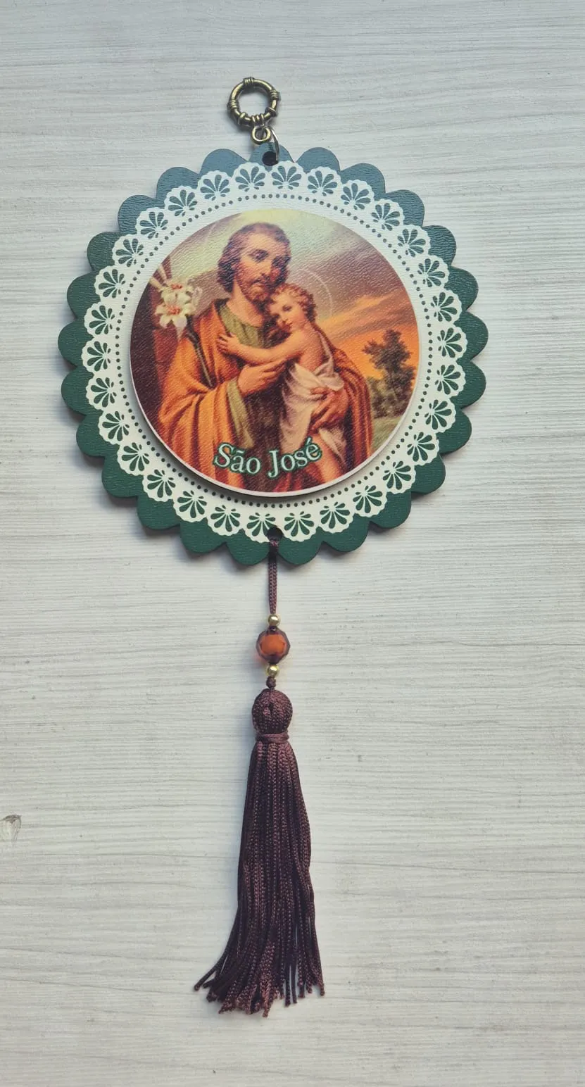 Enfeite Devocional de Madeira santos variados para o Lar