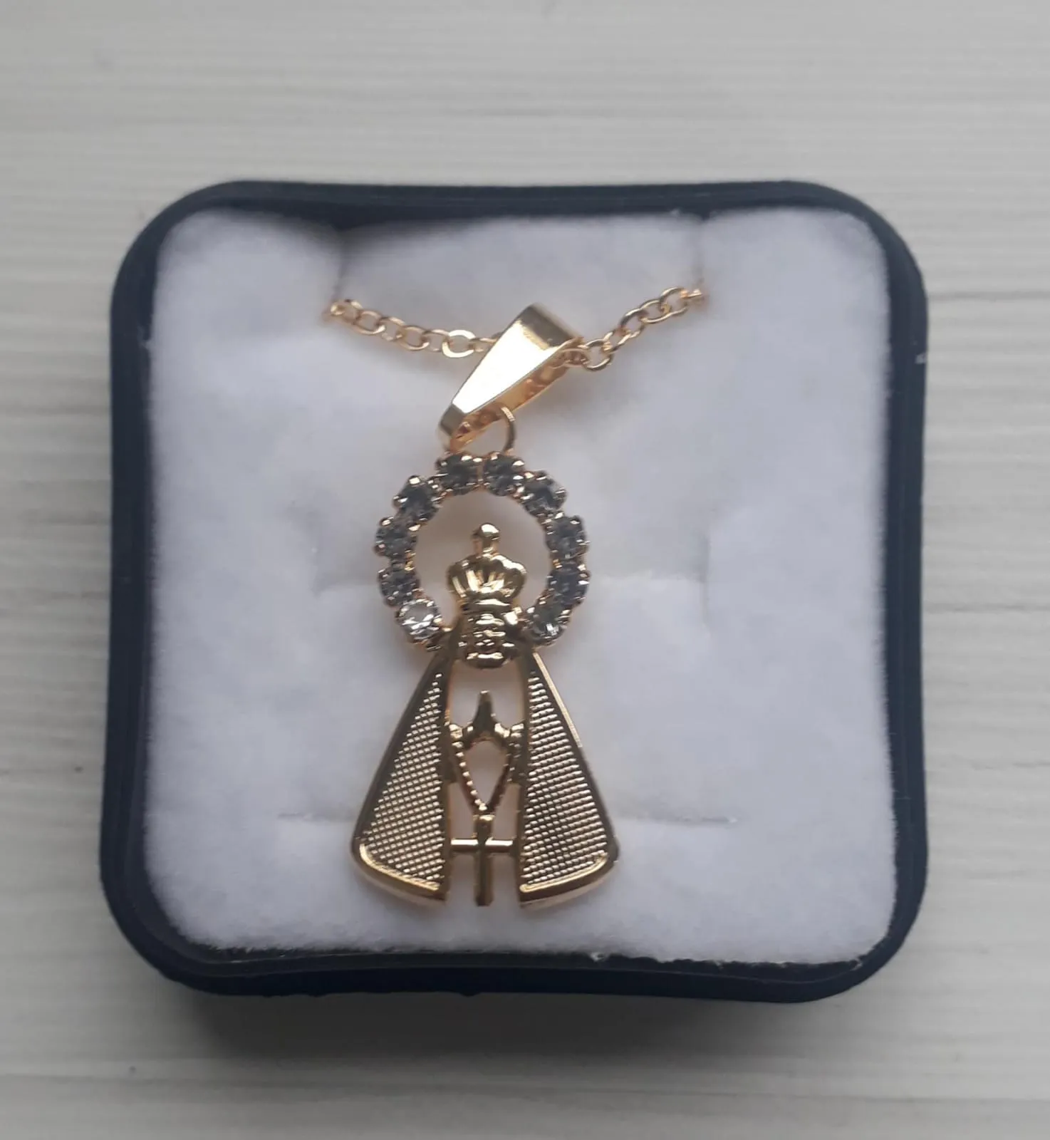 Colar Religioso Folheado Nossa Senhora Aparecida
