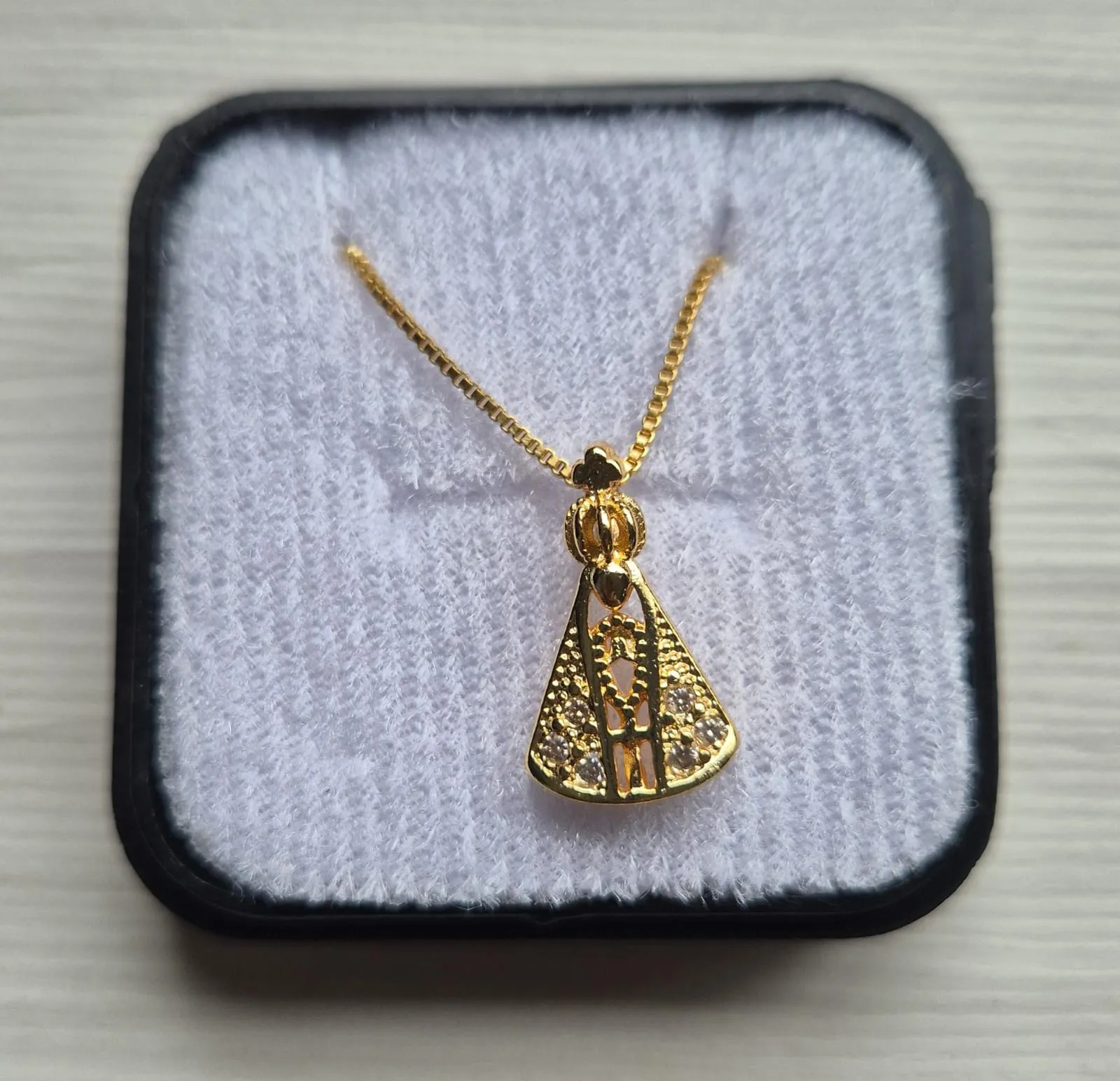 Colar Religioso Folheado Nossa Senhora Aparecida