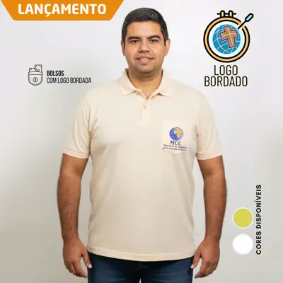 Polo Masculina Cursilho Cristandade Logo Bordado