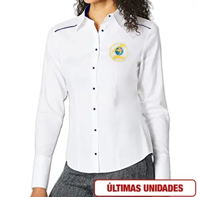 Camisa Social Feminina Branca Manga Longa Baby Look