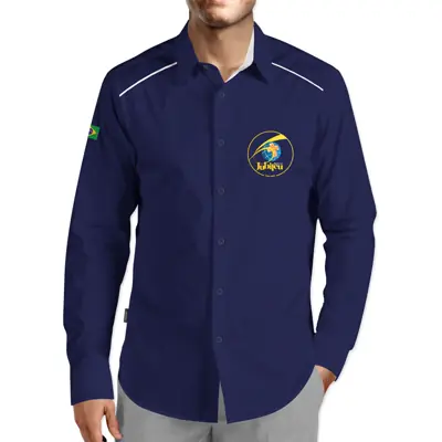 Camisa Social Azul Marinho Manga Longa TAM 04