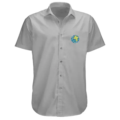 Camisa Social Cinza Manga Curta Masculina