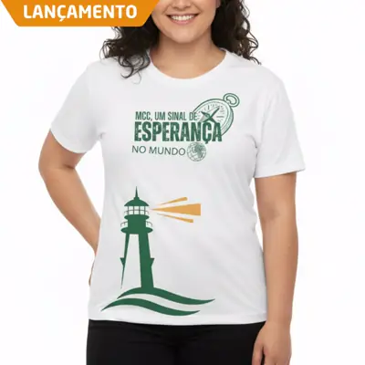 Camiseta Baby Look Sinal de Esperança Branca