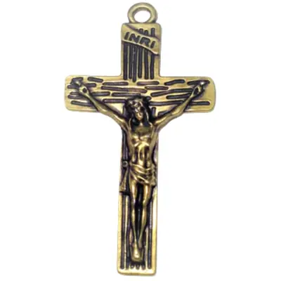 Crucifixo Grande Dourado Conto com Você