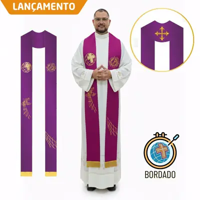 Estola Sacerdotal Roxa