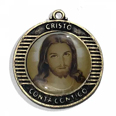 Medalha de Resina Cristo Conta Contigo