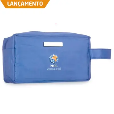 Necessaire PVC Azul com Zíper