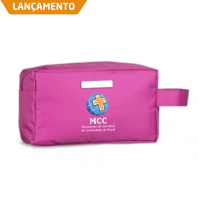 Necessaire PVC Rosa com Zíper