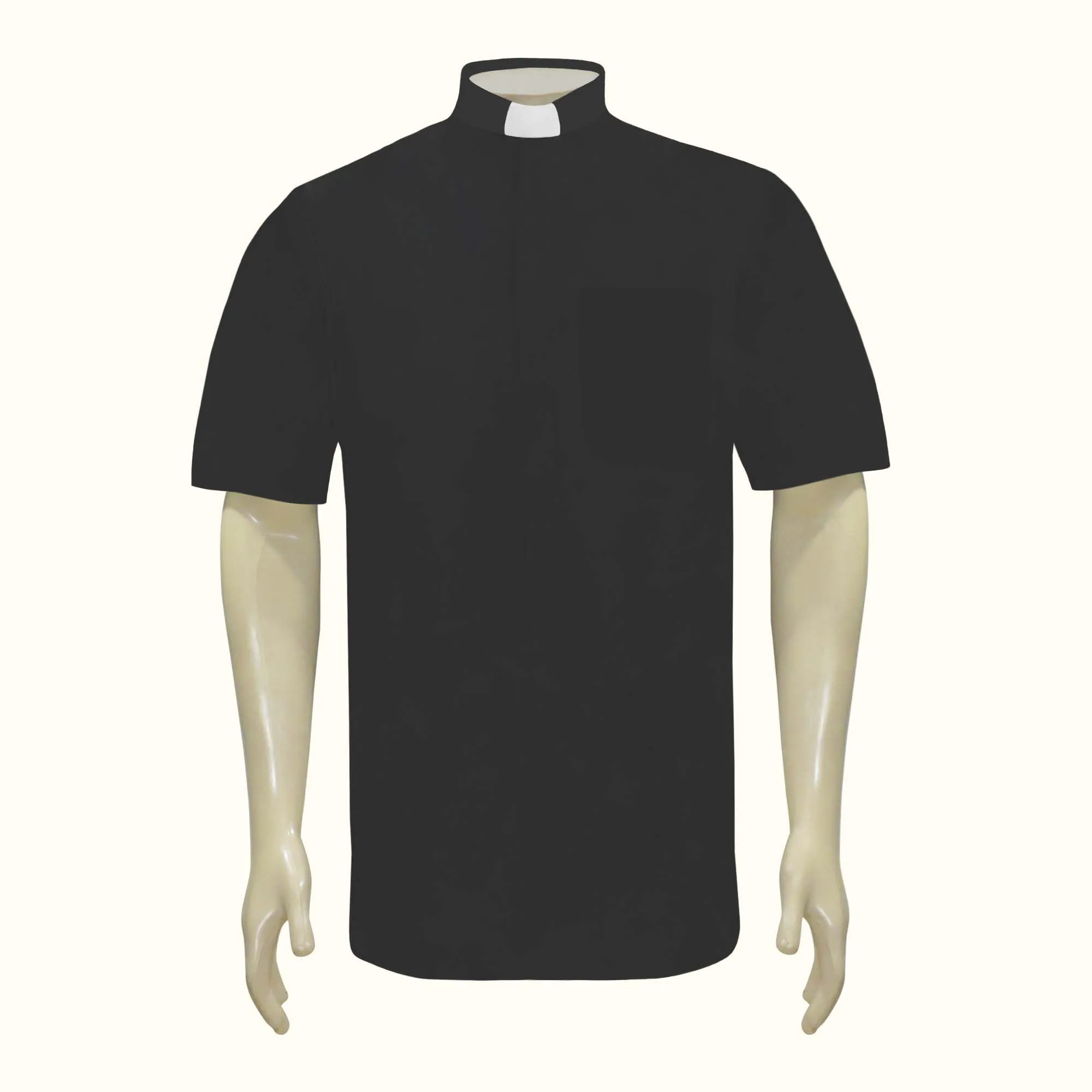 Camisa Clerical de Manga Curta com Colarinho Romano para o. CMC/4759