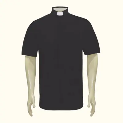 Camisa Clerical de Manga Curta com Colarinho Romano para o. CMC/4759