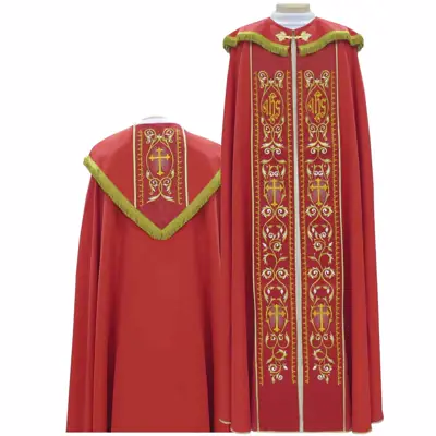 Capa de Asperges Vermelha para Ritos Solenes