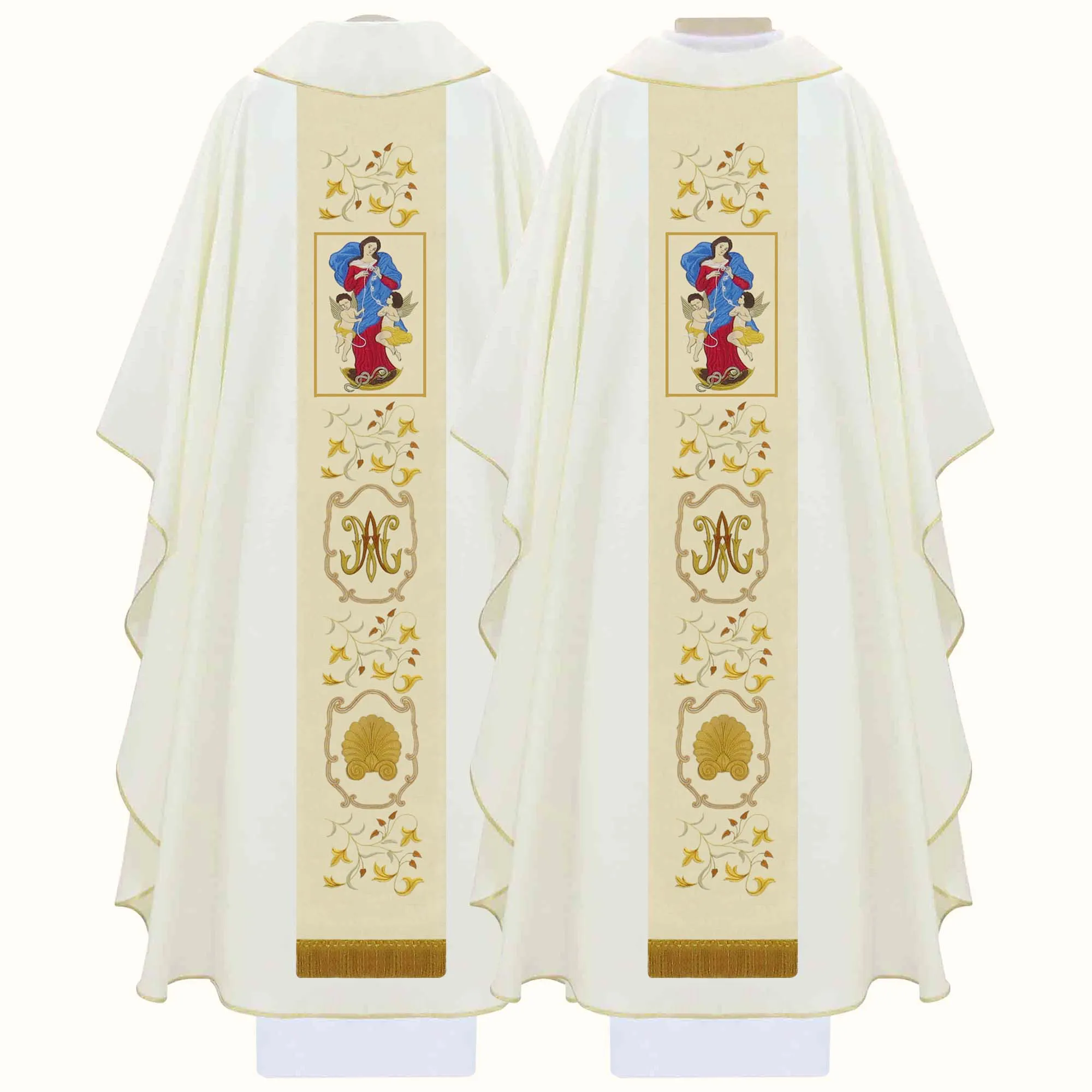 Casula Litúrgica de Nossa Senhora Desatadora em Gabardine