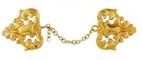 Alamar Dourado Folha Grande Com Banho De Ouro