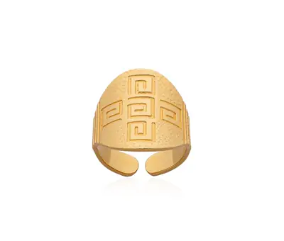 Anel Episcopal Em Prata Ou Banho Dourado Ajustável