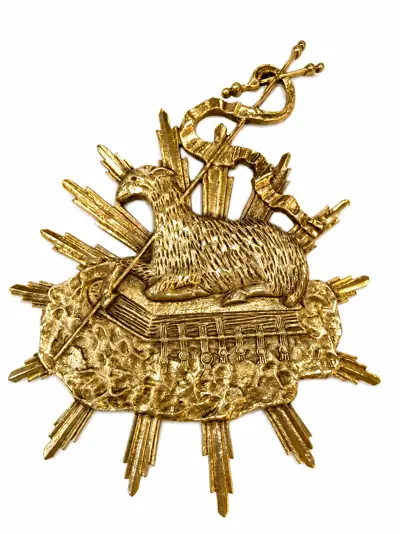 Cordeiro Pascal Médio em Bronze Dourado