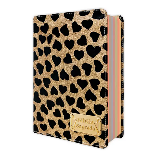 Bíblia Hipergigante ARC com Harpa: Capa Gold Glitter Coração Dourado