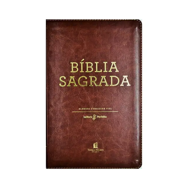 Bíblia ACF Letra Pequena, Couro Marrom: Edição Tradicional Compacta