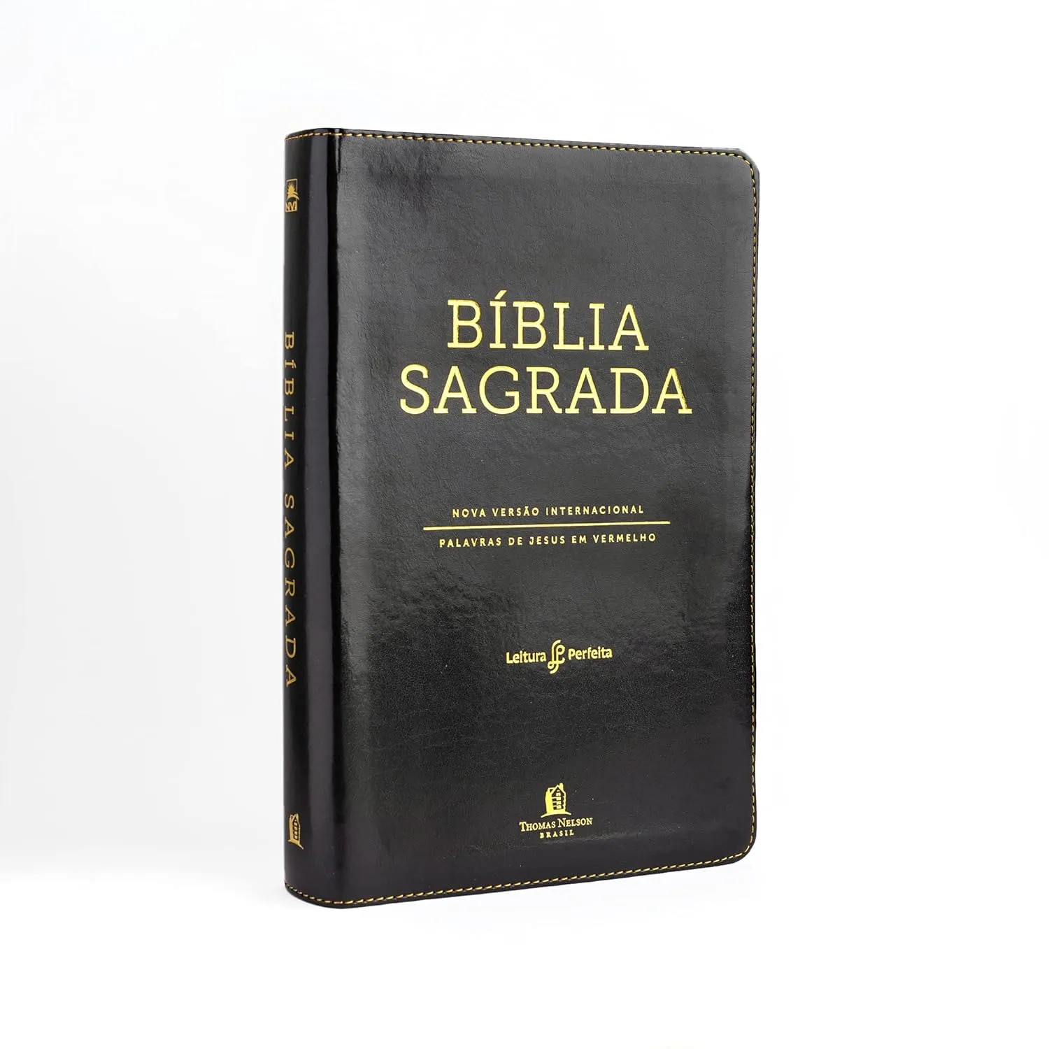 Bíblia NVI Letra Pequena, Couro Soft Preto: Palavras de Jesus em Vermelho